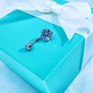 Pretty 316 SS Icy AAA CZ Belly Ring Belly Button Ring Jewelry Accessory NEW